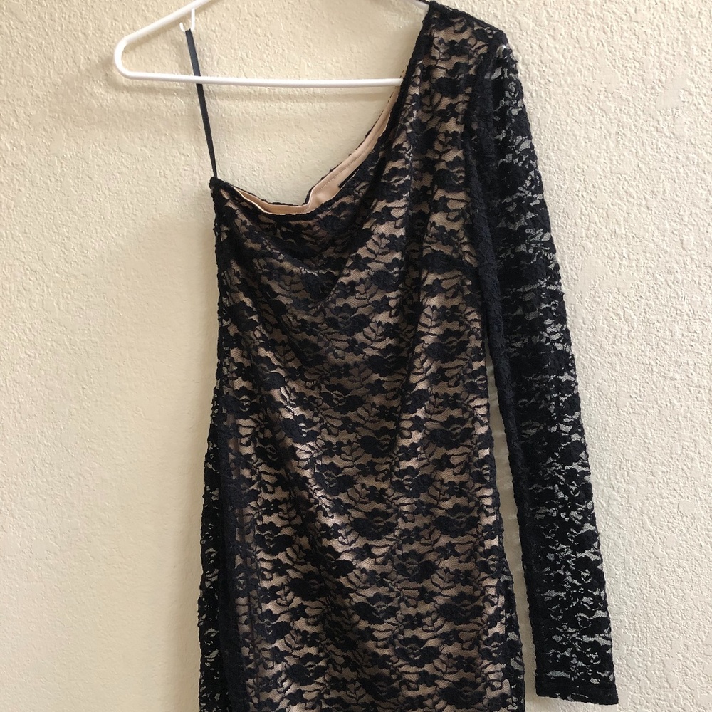 Black lace cocktail dress